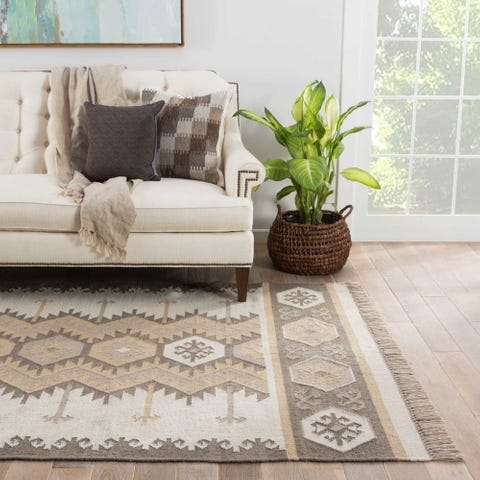 Living Colors Mesa Brampton Gray & White Diamond Accent Rug, (5' x 7') Living Colors Mesa Brampton Gray & White Diamond Accent