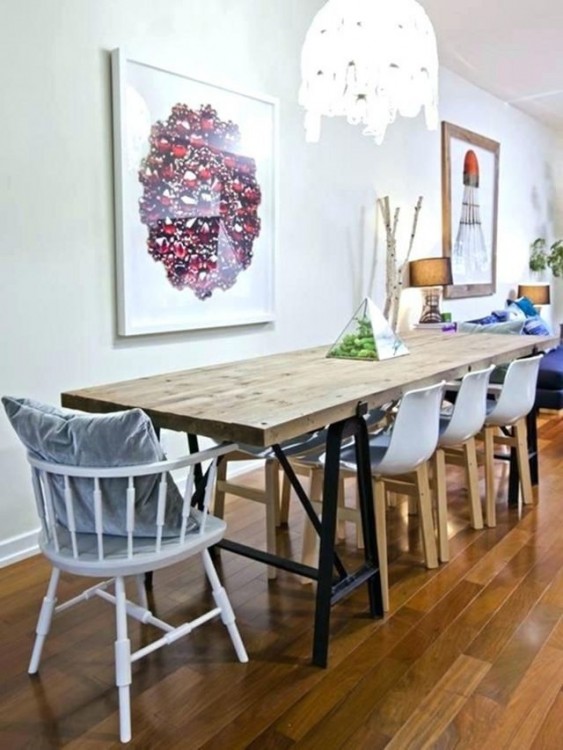 Neutral colors and a mix of textures give this dining nook a cozy feel